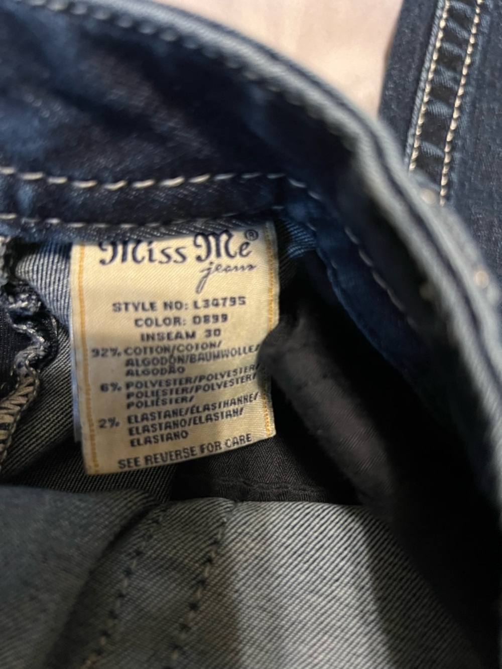 Miss me size 34 skinny jeans - Picture 3 of 3